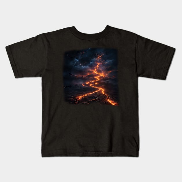 Fire Trail Kids T-Shirt by JacCal Brothers